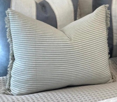 Olive & White Stripped Cushion