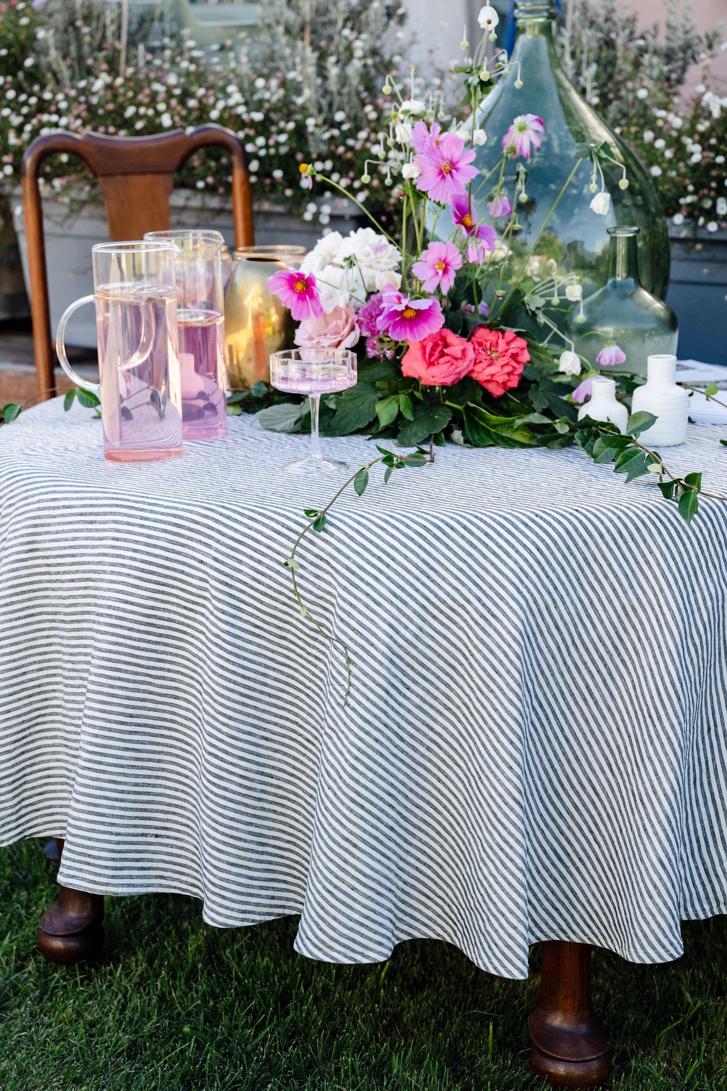 Long Lunch Linen - Salt & Pepper Linen Tablecloth