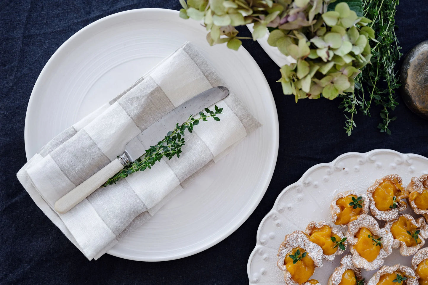 Long Lunch Linen - Portobello Stripe Linen Napkins