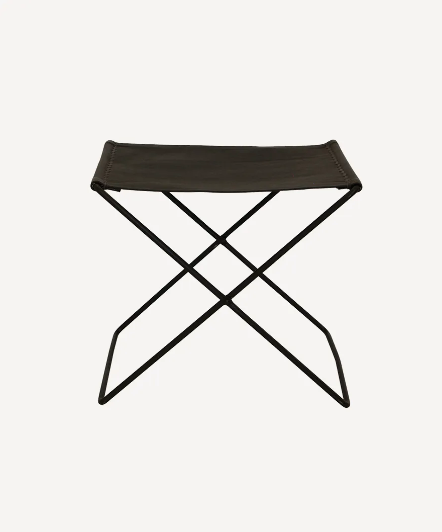 Leather Stool - Black