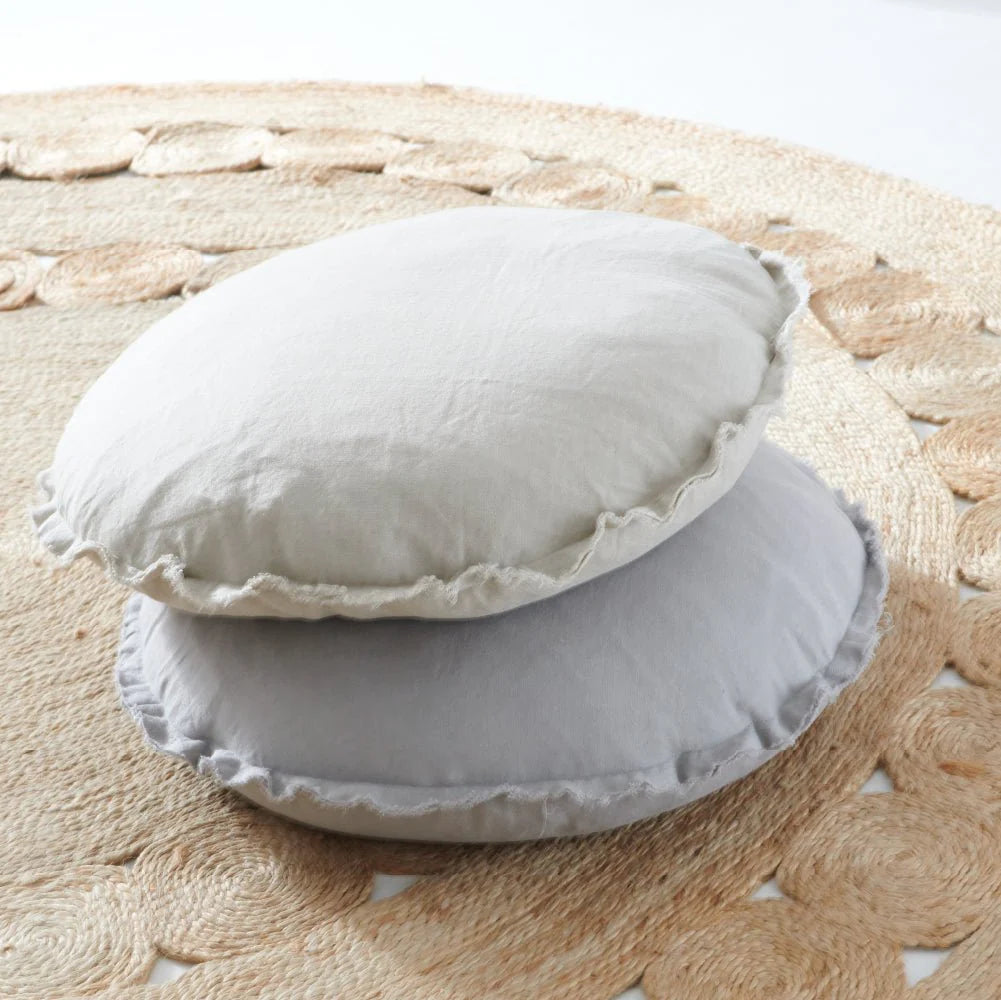 Lulu Linen Round Cushion Natural