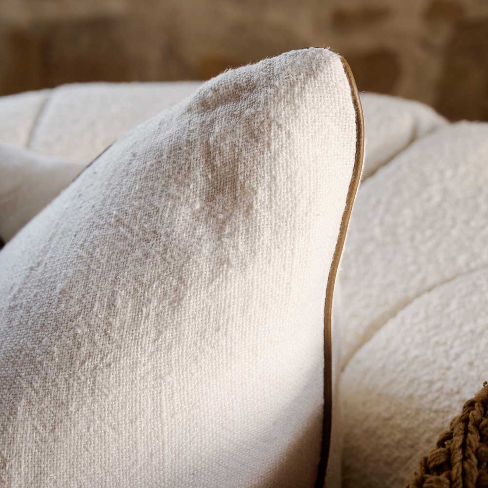 Muse Linen Off White Feather Filled Cushion 40 x 60cm