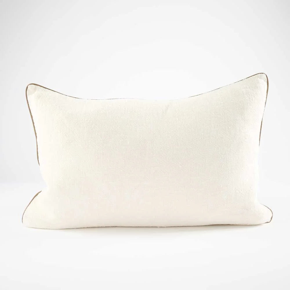 Muse Linen Off White Feather Filled Cushion 40 x 60cm