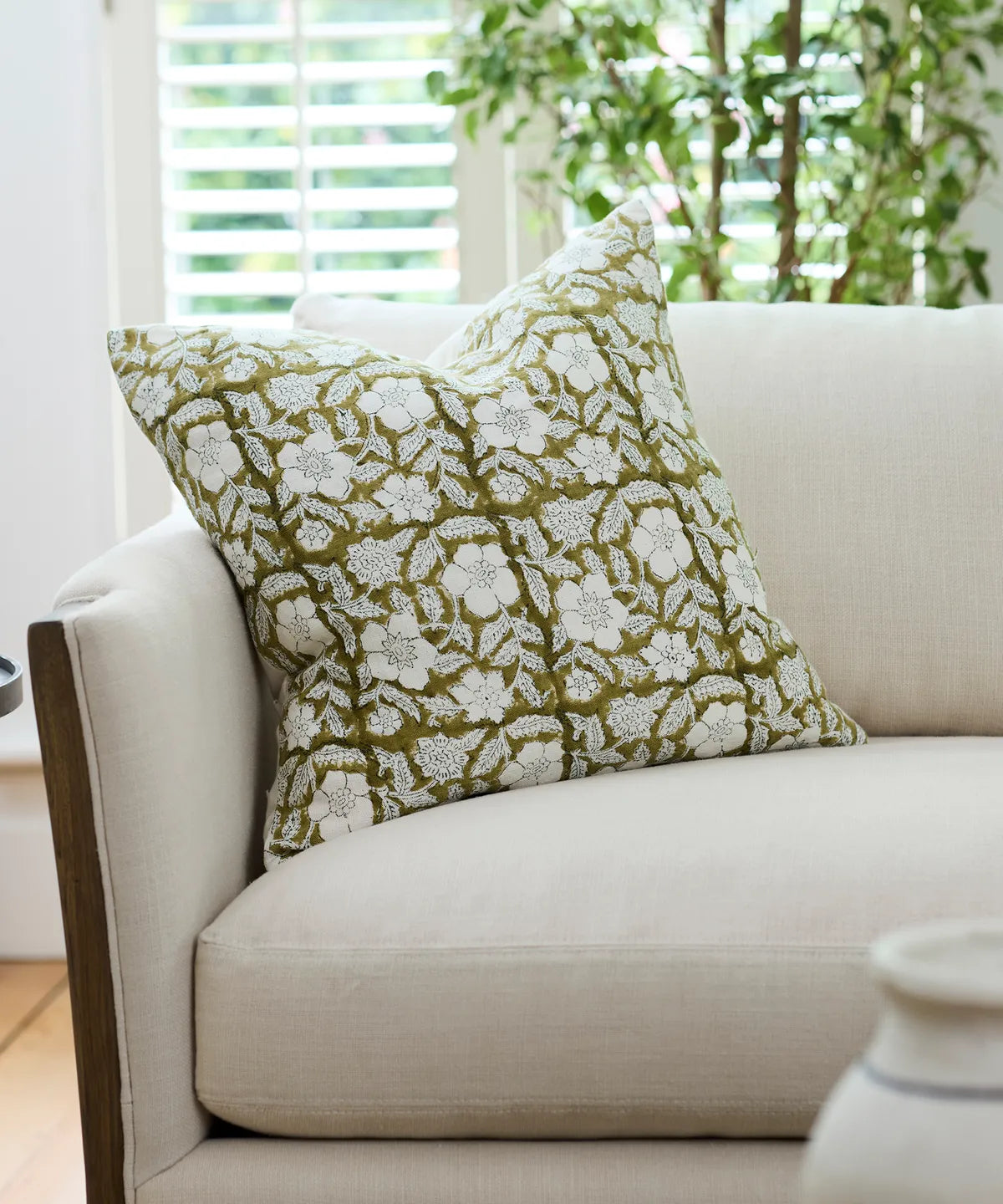 Salta floral chartreuse cushion cover