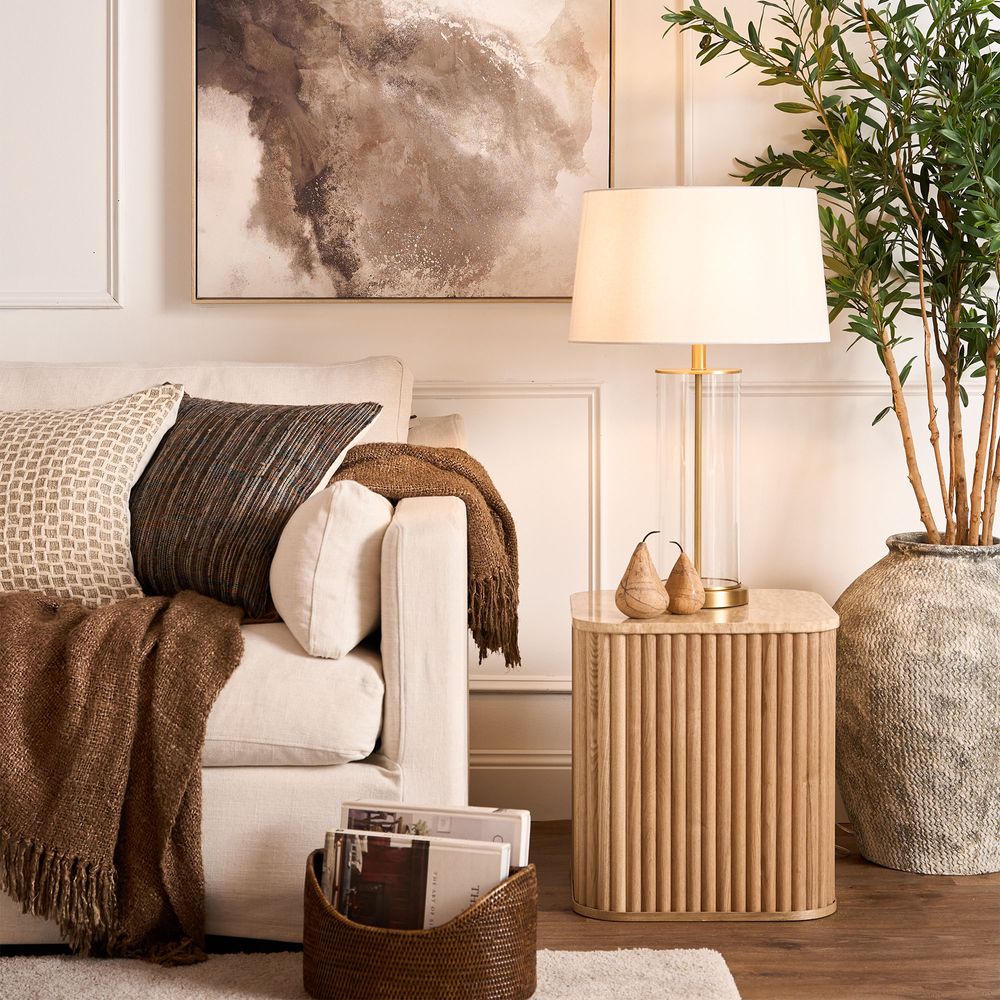 Lamp Ivory Shade & Gold Base