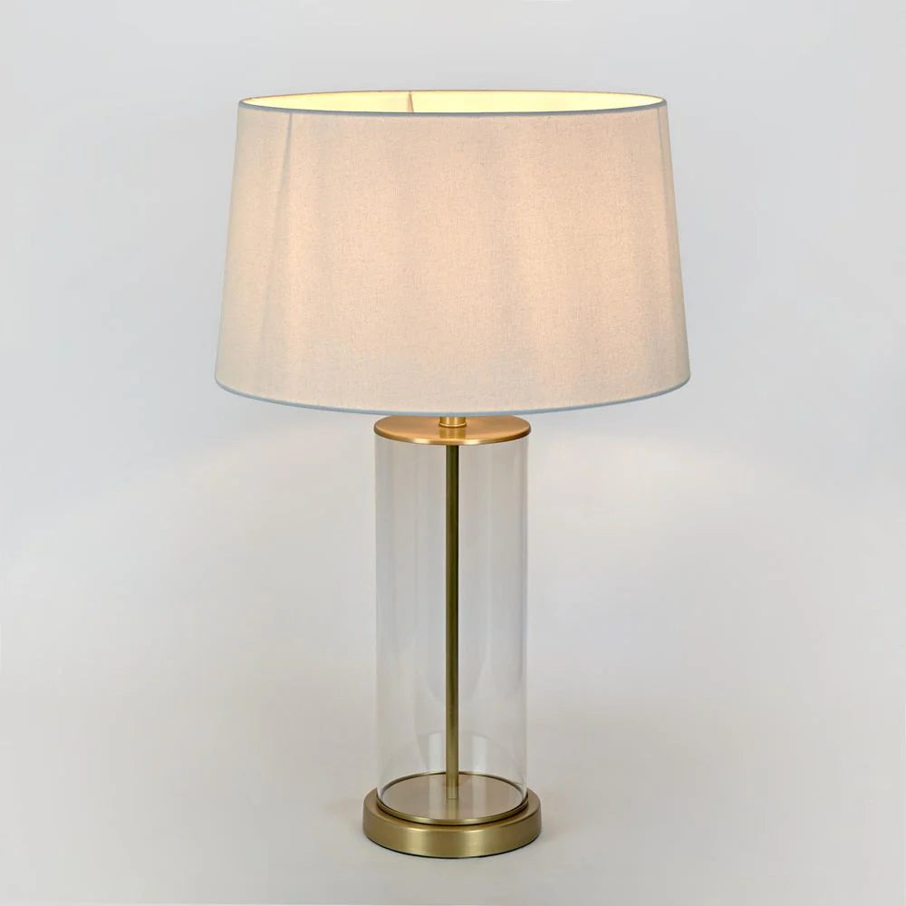 Lamp Ivory Shade & Gold Base
