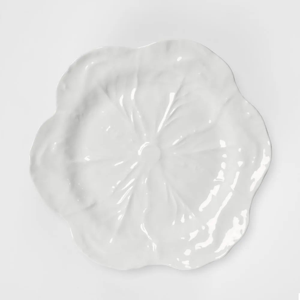 Luxe Cabbage Leaf Round Platter