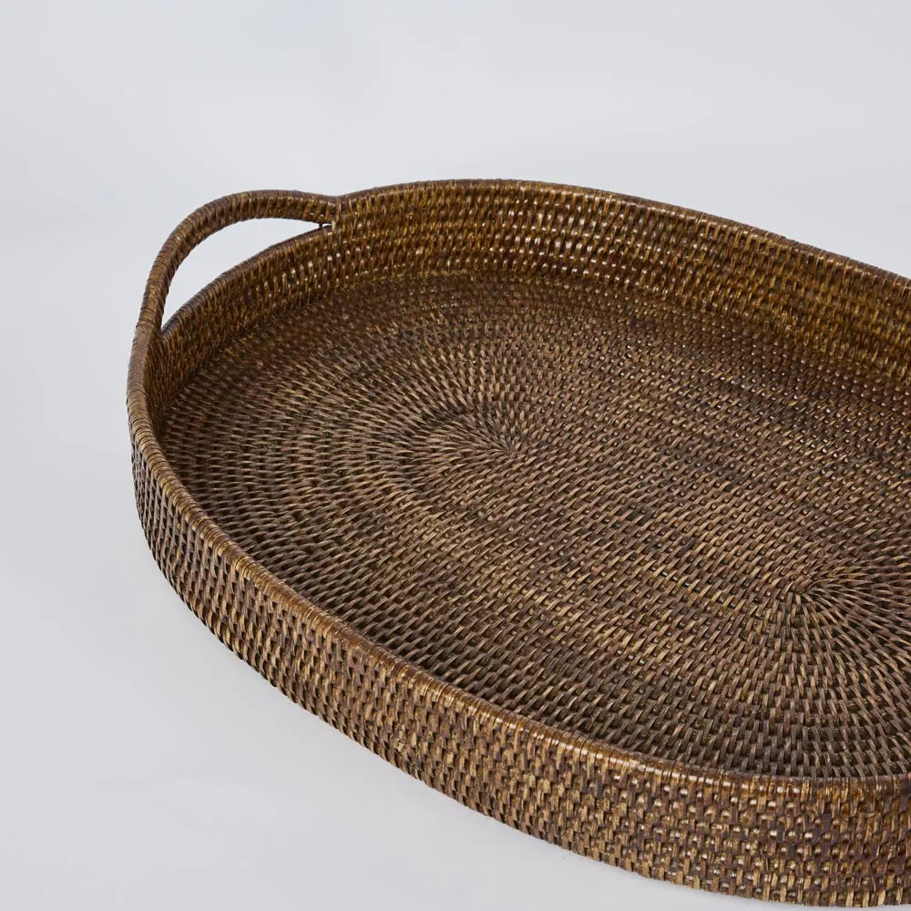 Paume Rattan Oval Serving Tray