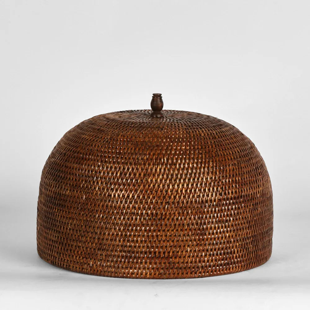 Paume Rattan Food Cover- Antique Brown