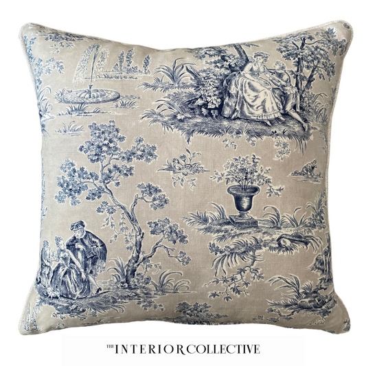 Toile Linen Cushion by The Interior Collective