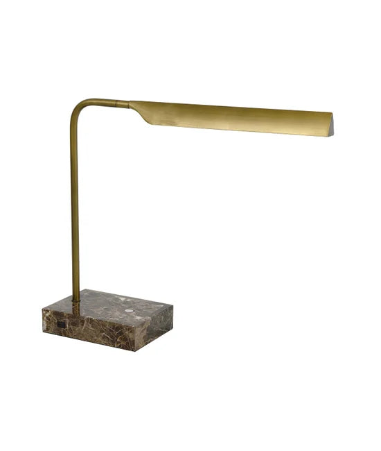 Table Lamp Antique Brass/ Brown Marble