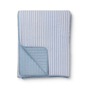 Sinclaire Blue Stripe Quilted Coverlet