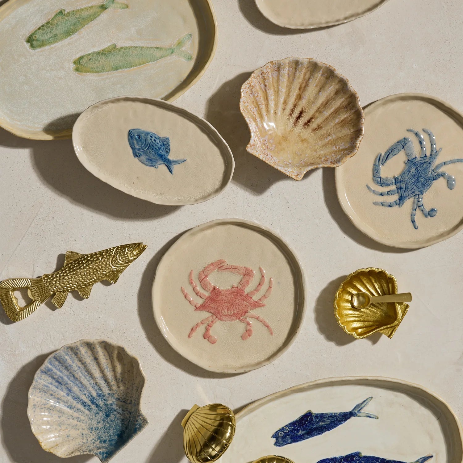 Scallop Salt Dish + Spoon | Gold