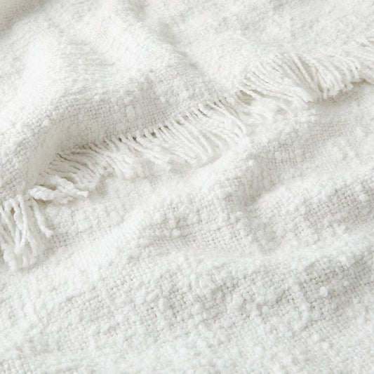 Leiden White Boucle Throw