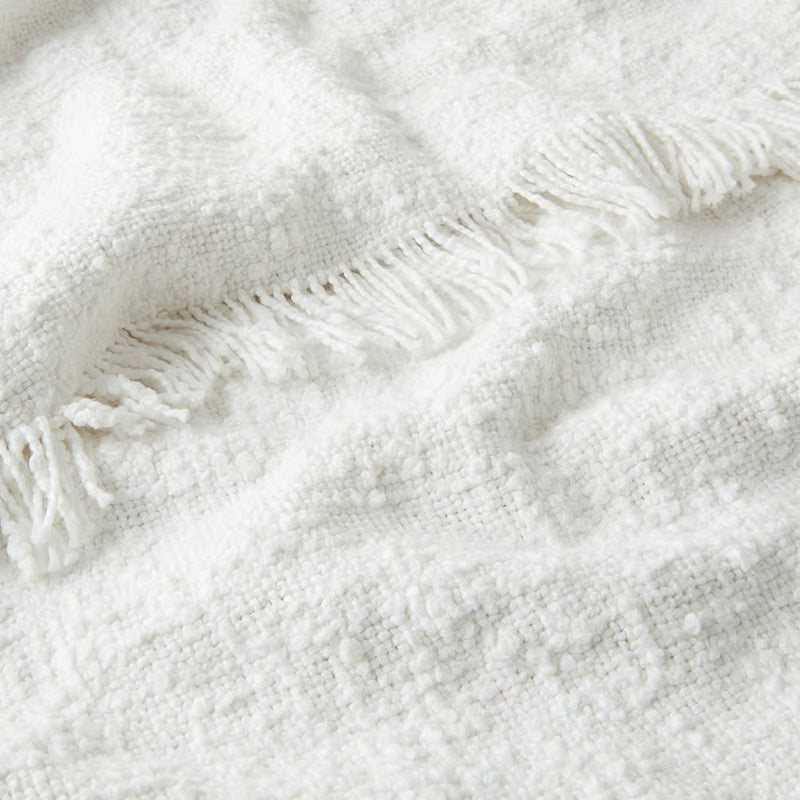 Leiden White Boucle Throw