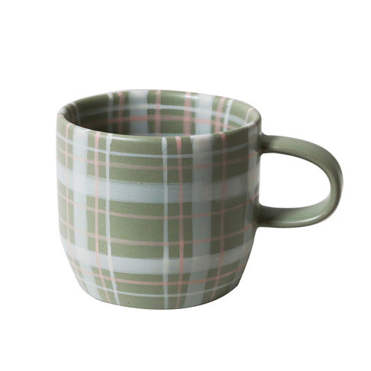Sage & blush check mug