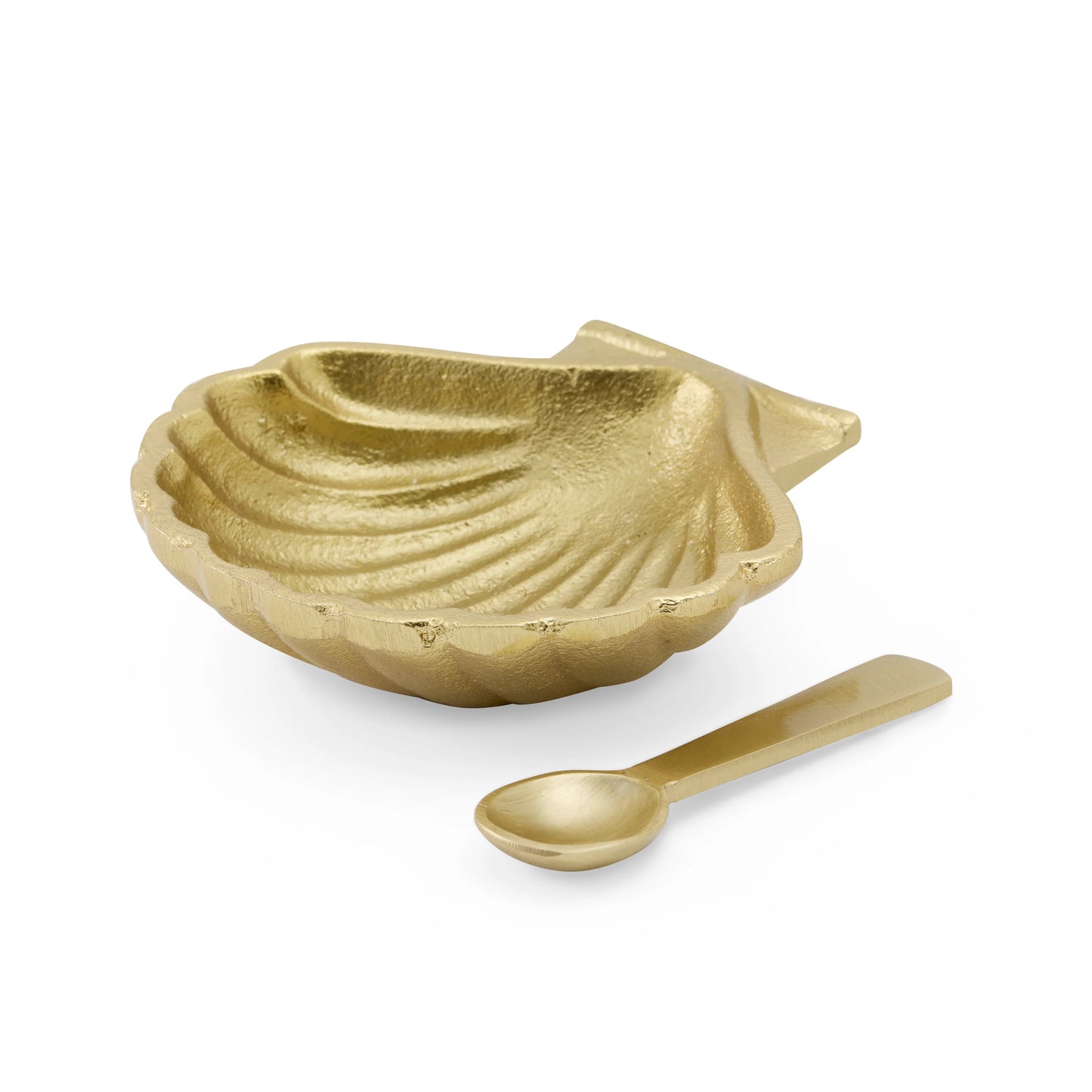 Scallop Salt Dish + Spoon | Gold