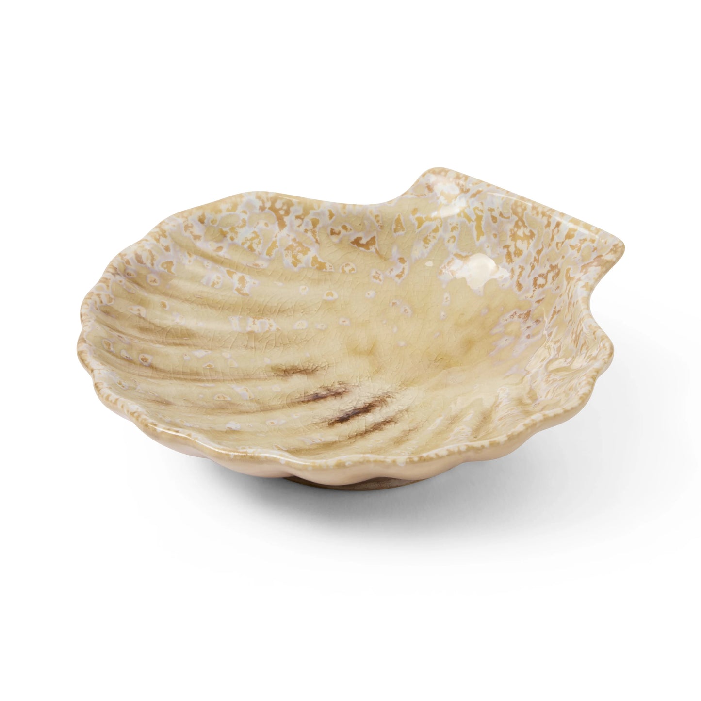Scallop Glazed Dish | Sand