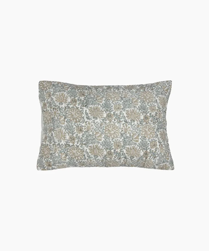 Athena Handblock Blue/Natural Pillow Covers (2PC)