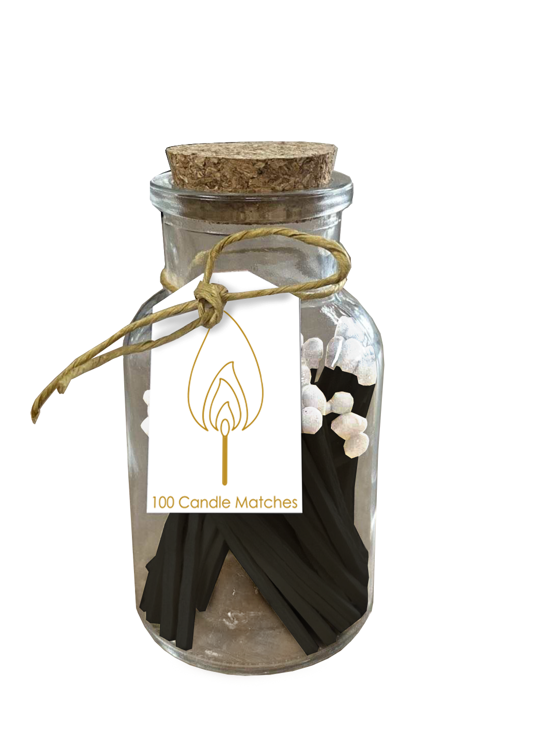 Matches Jar- white/black