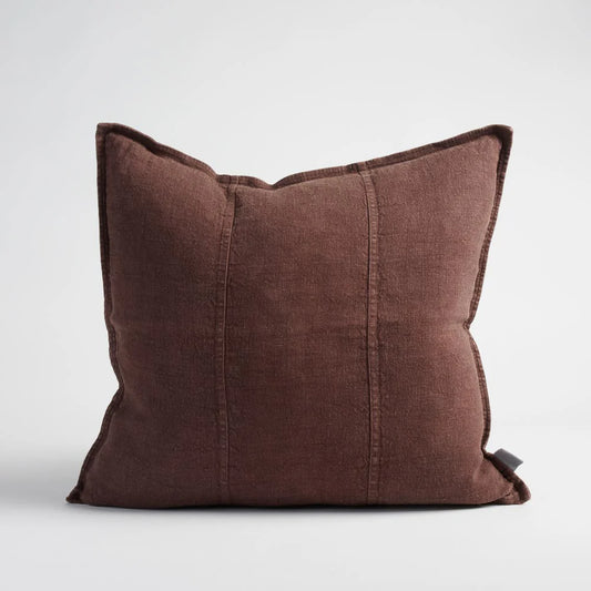 Luca Linen Cushion Chocolate 50 x 50cm