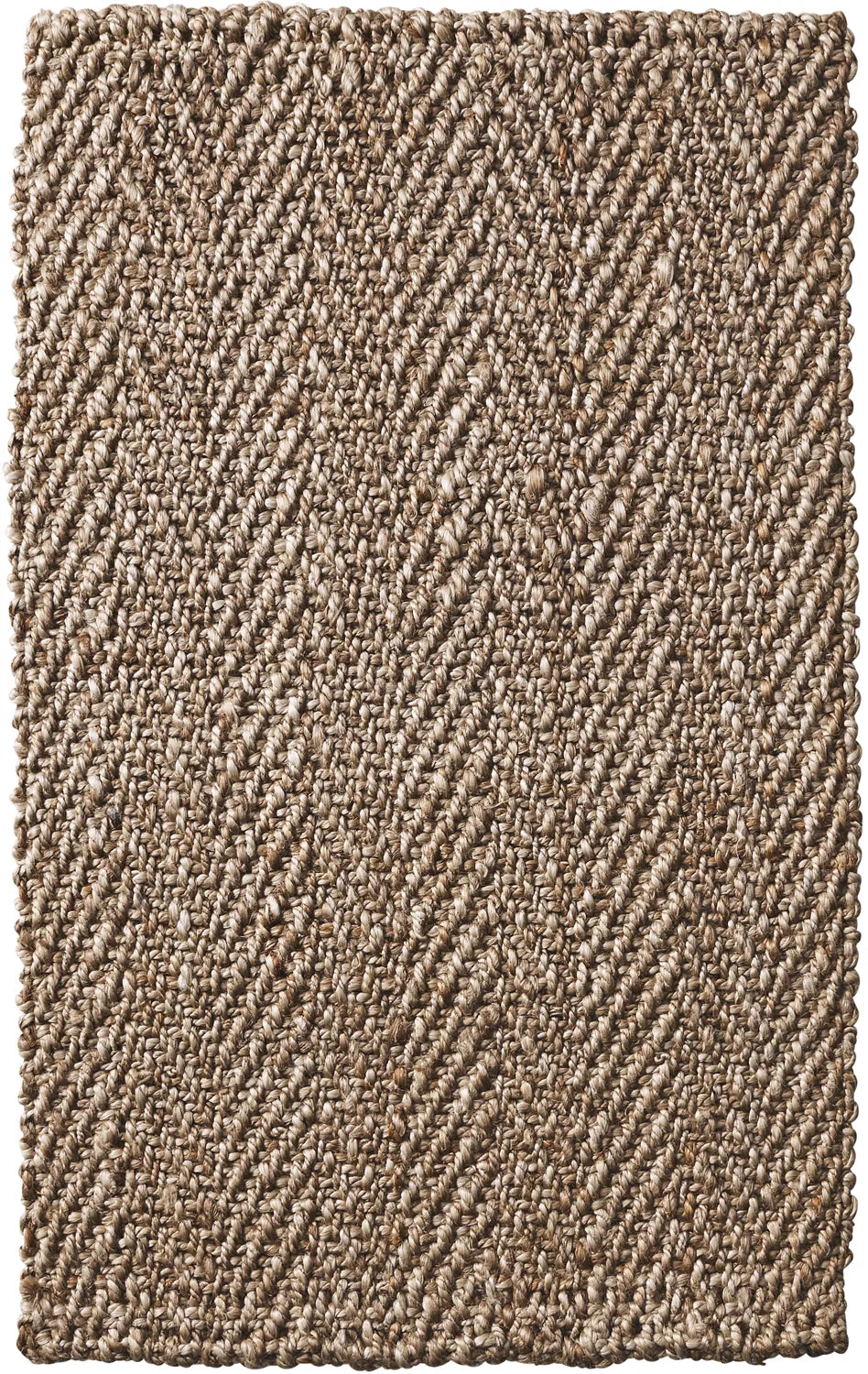 Herringbone Silver Handspun Jute Floor Runner