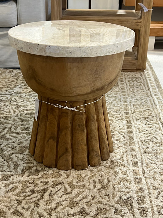 Timber Stool w/ Marble Top
