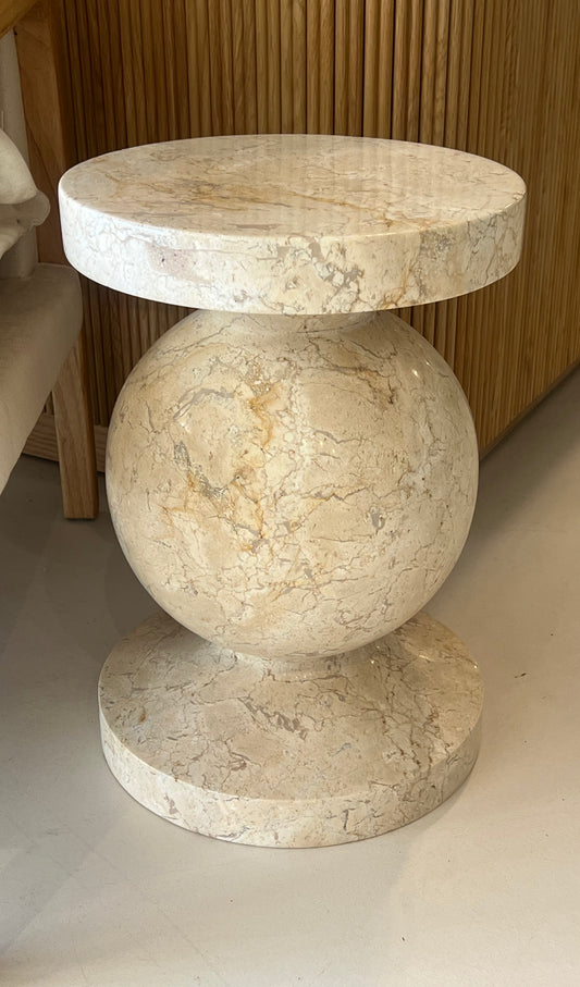 Cream Marble Side Table