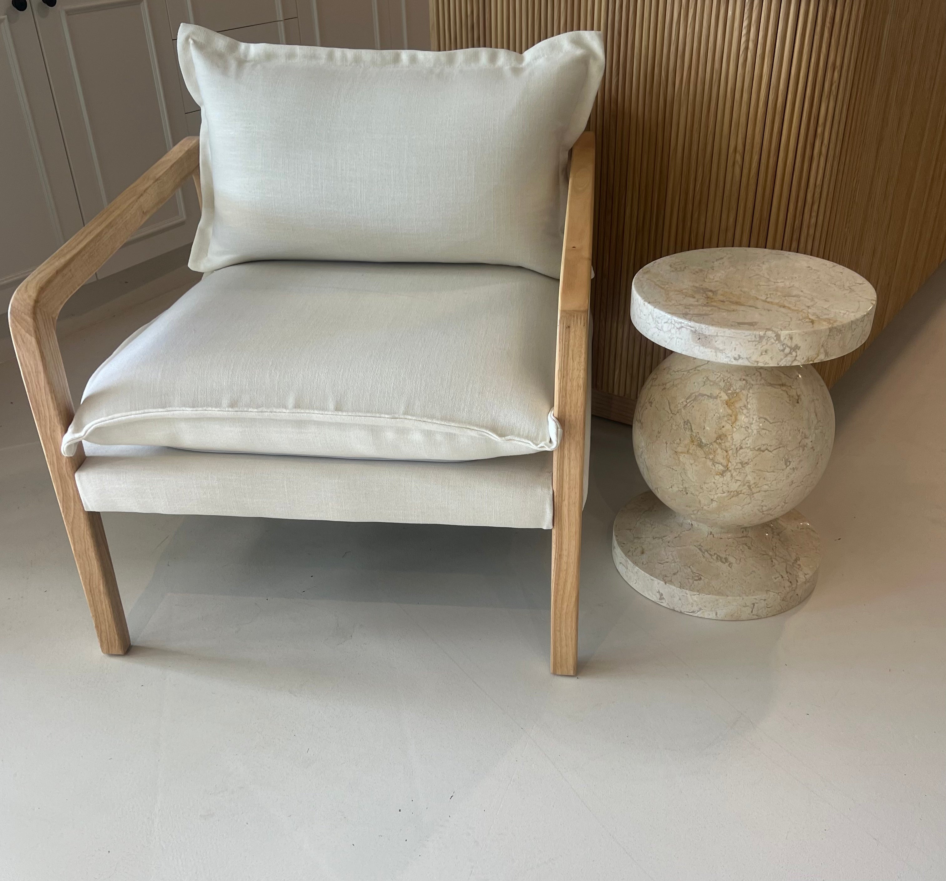 Cream Marble Side Table