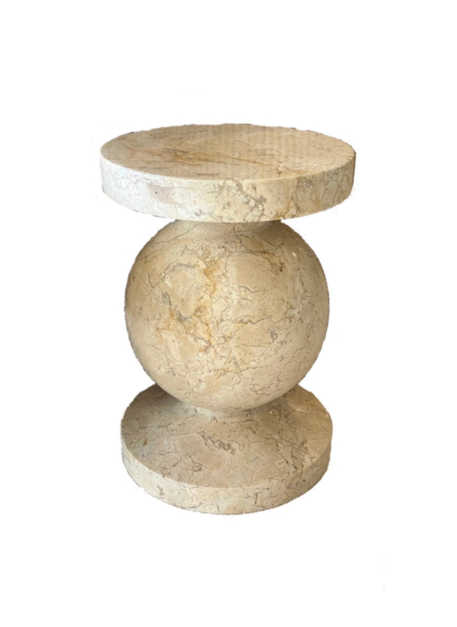 Cream Marble Side Table
