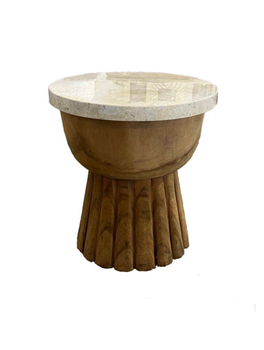 Timber Stool w/ Marble Top