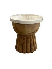 Timber Stool w/ Marble Top