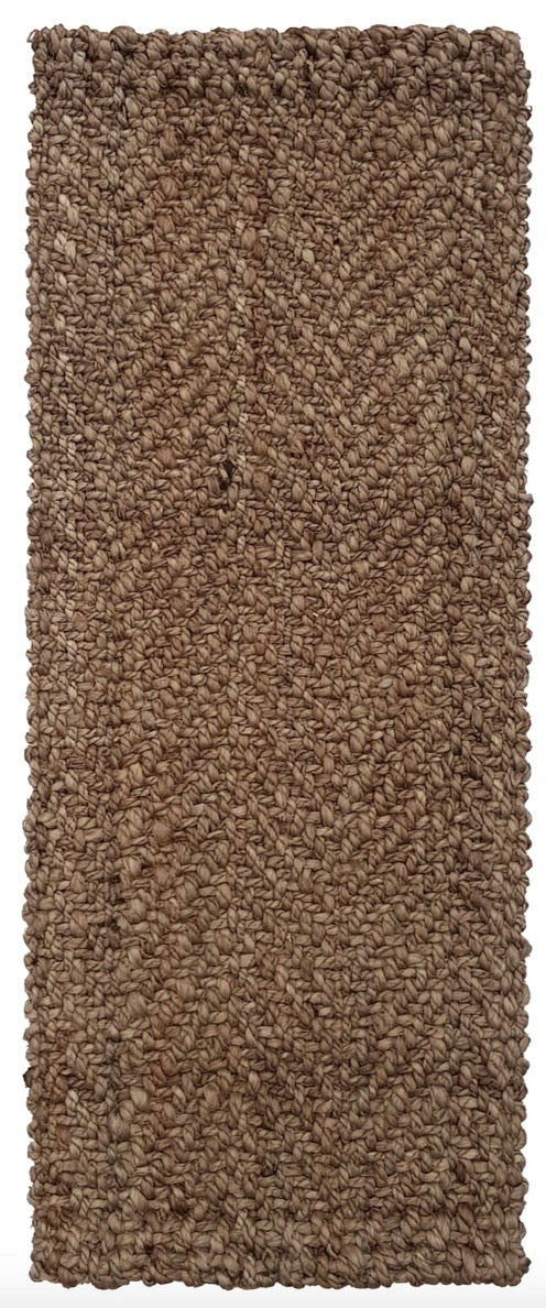 Jute Herringbone Handspun Floor Runner - Silver