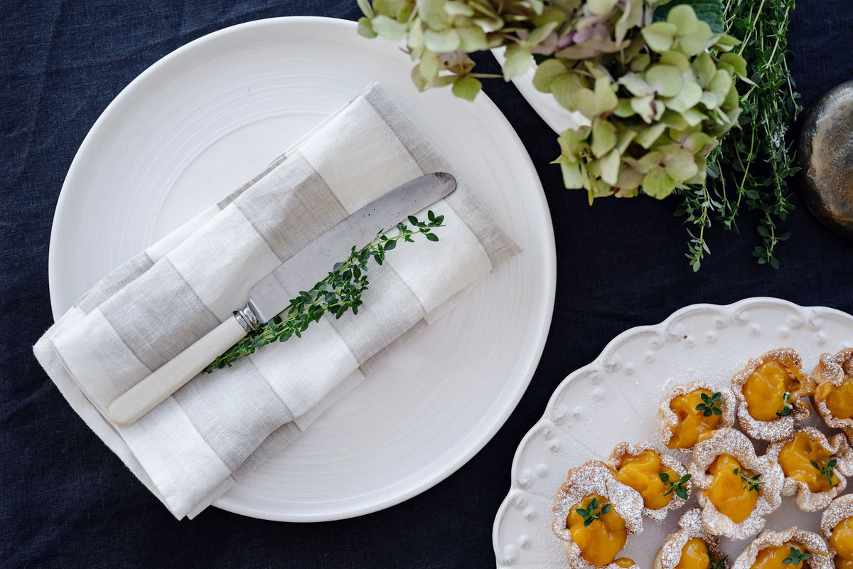 Long Lunch Linen - Portobello Stripe Linen Napkins