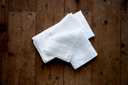 Long Lunch Linen - Brie White Linen Napkins - Set Of Four