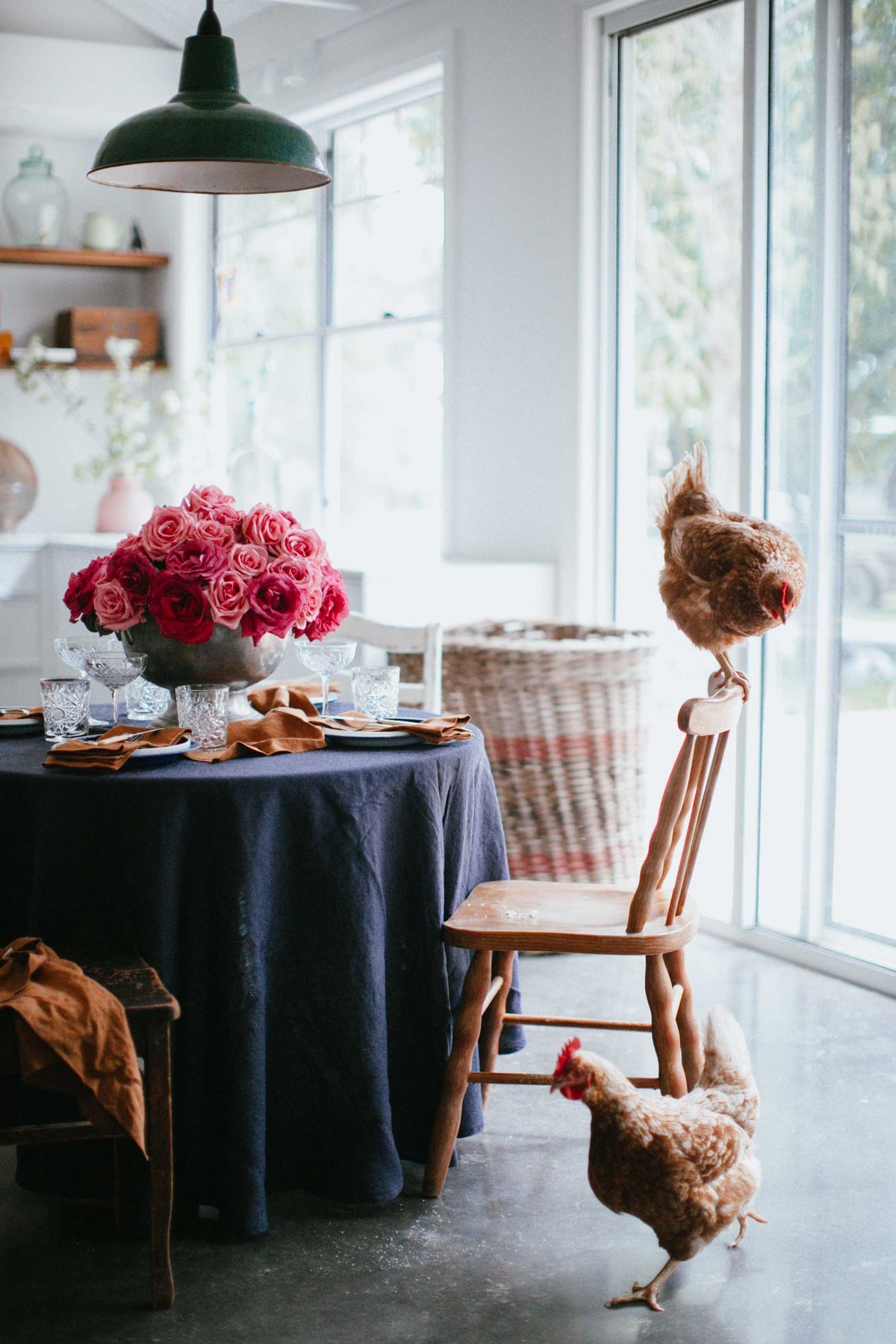Long Lunch Linen - Navy Linen Tablecloth