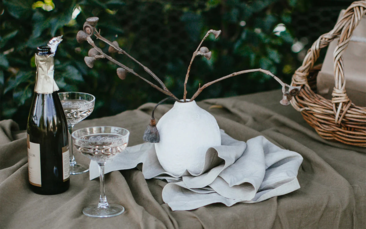 Long Lunch Linen - Natural Bircher Linen Napkins