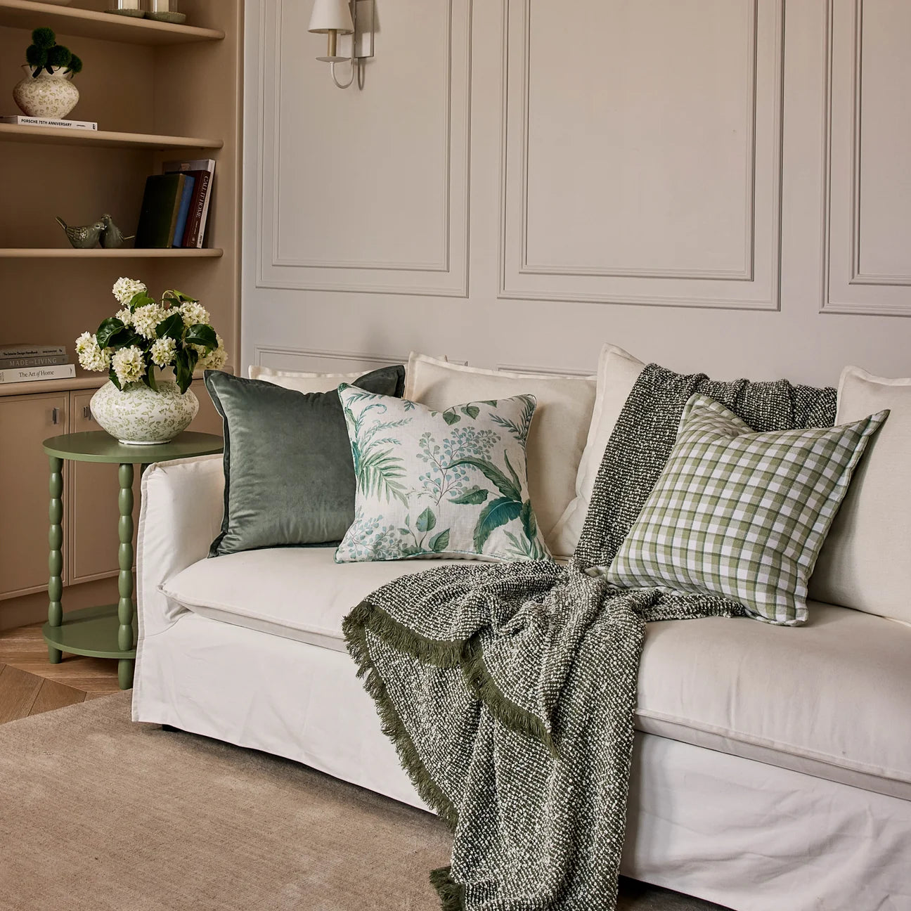 Clara Green/Cream Throw