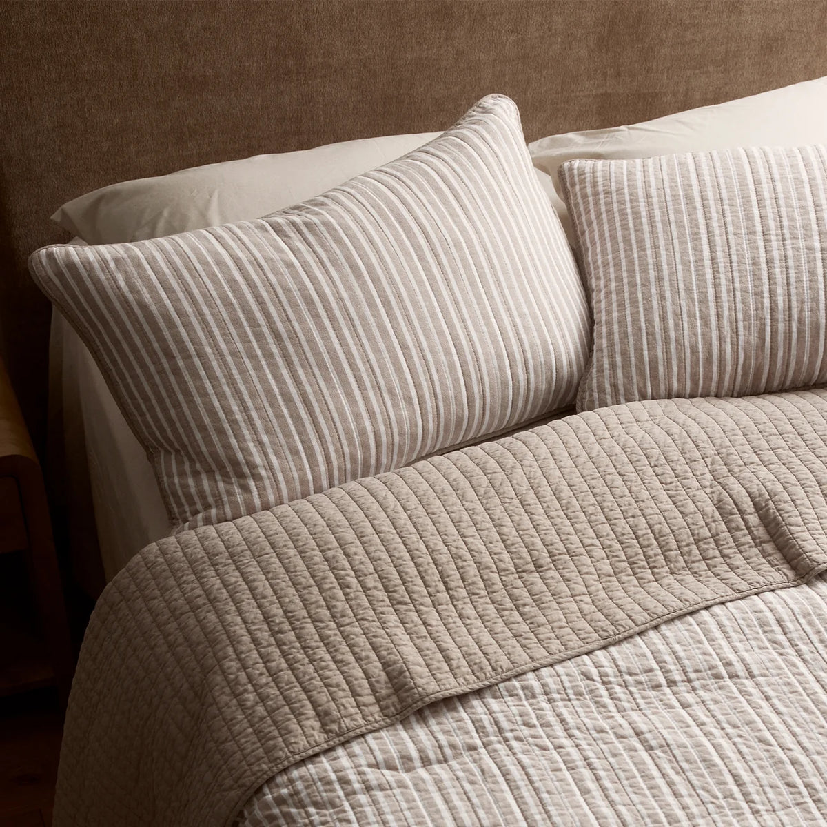 Sinclair Coffee Stripped Pillow Set