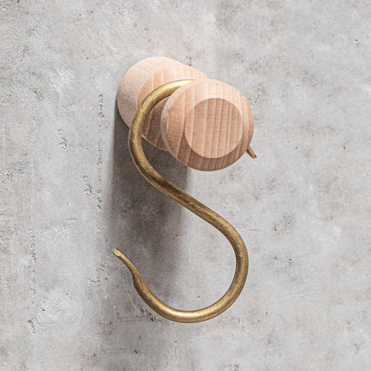 S Hook - Brass