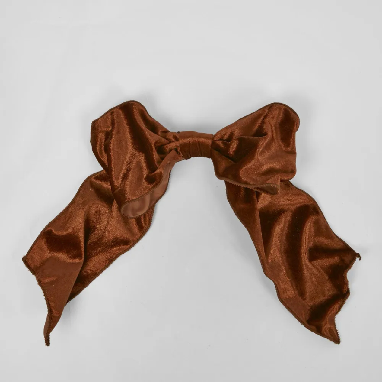 Velvet Clip on Bow Bronze Large