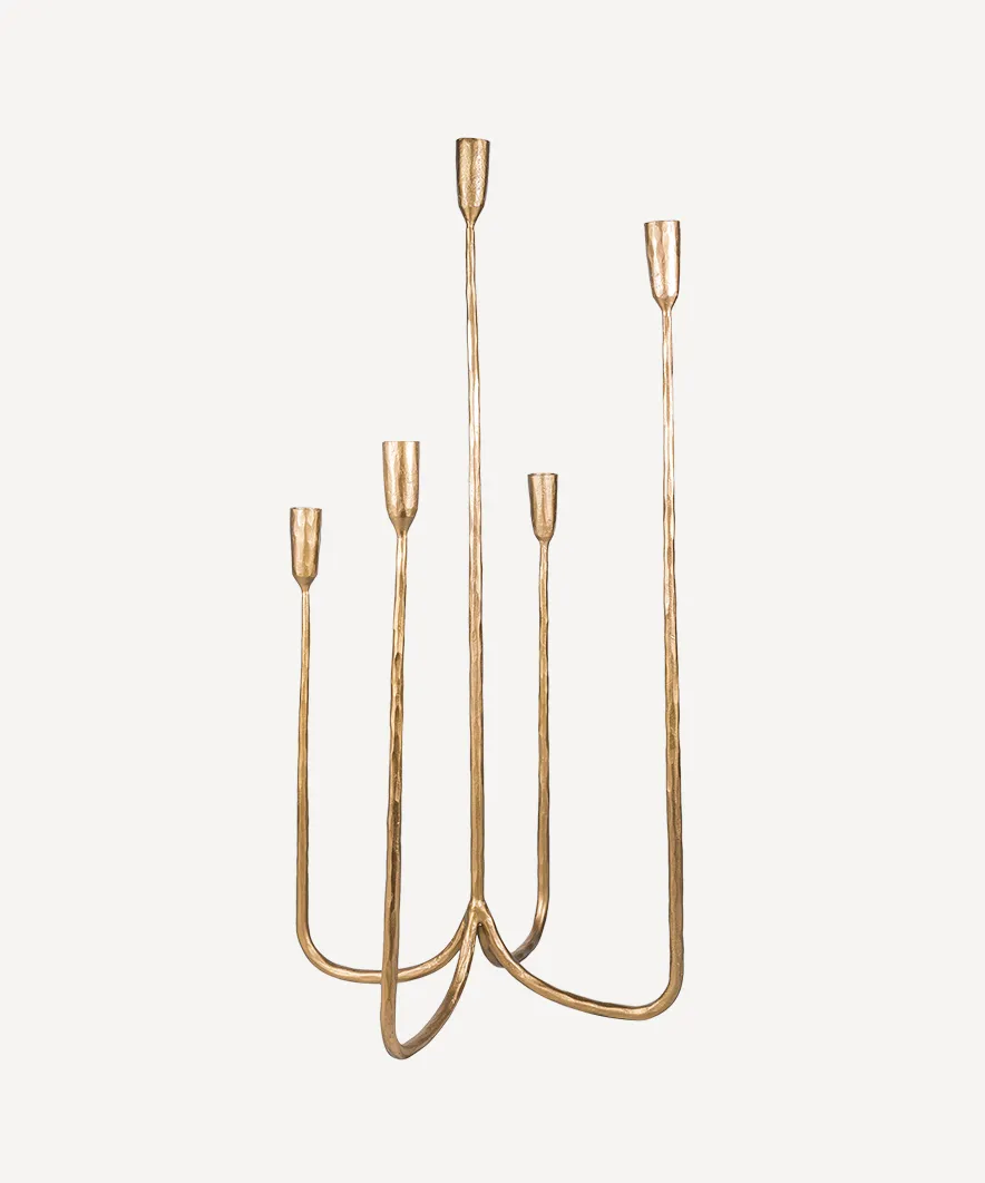 Candelabra Large Gold 5 Stick