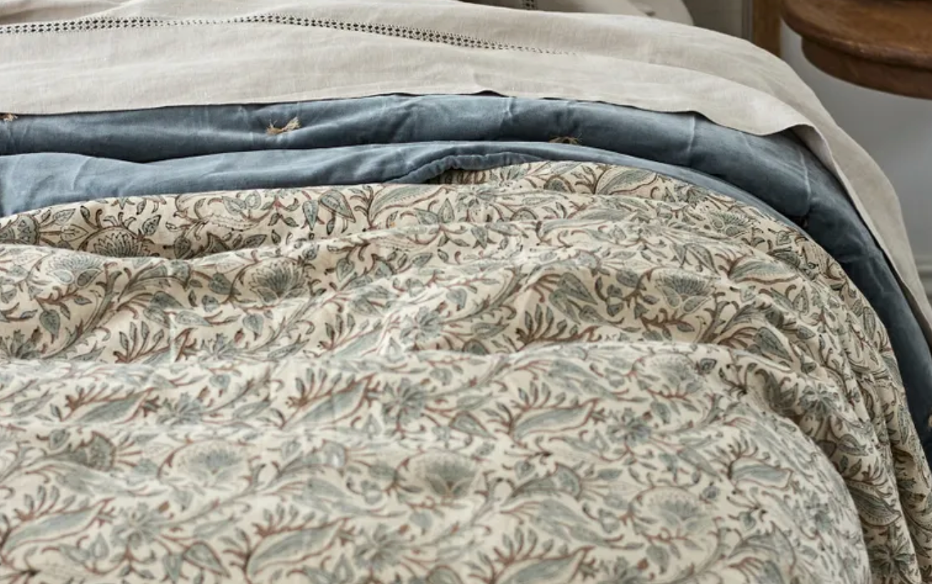 Serena Handblocked Velvet Quilt Large