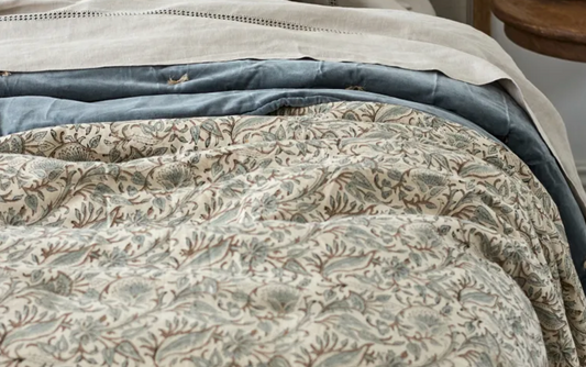 Serena Handblocked Velvet Quilt Large