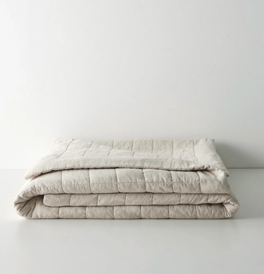 Ravello Linen Coverlet - Bone