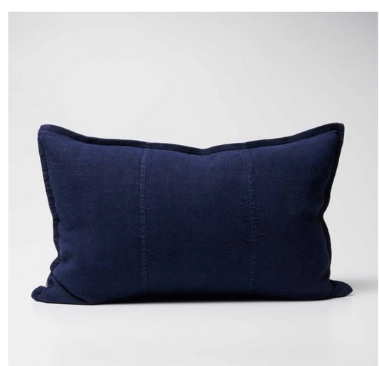 Luca Linen Outdoor Cushion - Navy 40x60cm