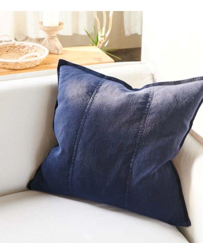 Luca Linen Outdoor Cushion - Navy 40x60cm