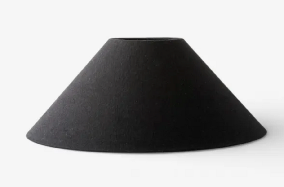 Tear Shape Glass Lamp with Black Coolie Linen Shade