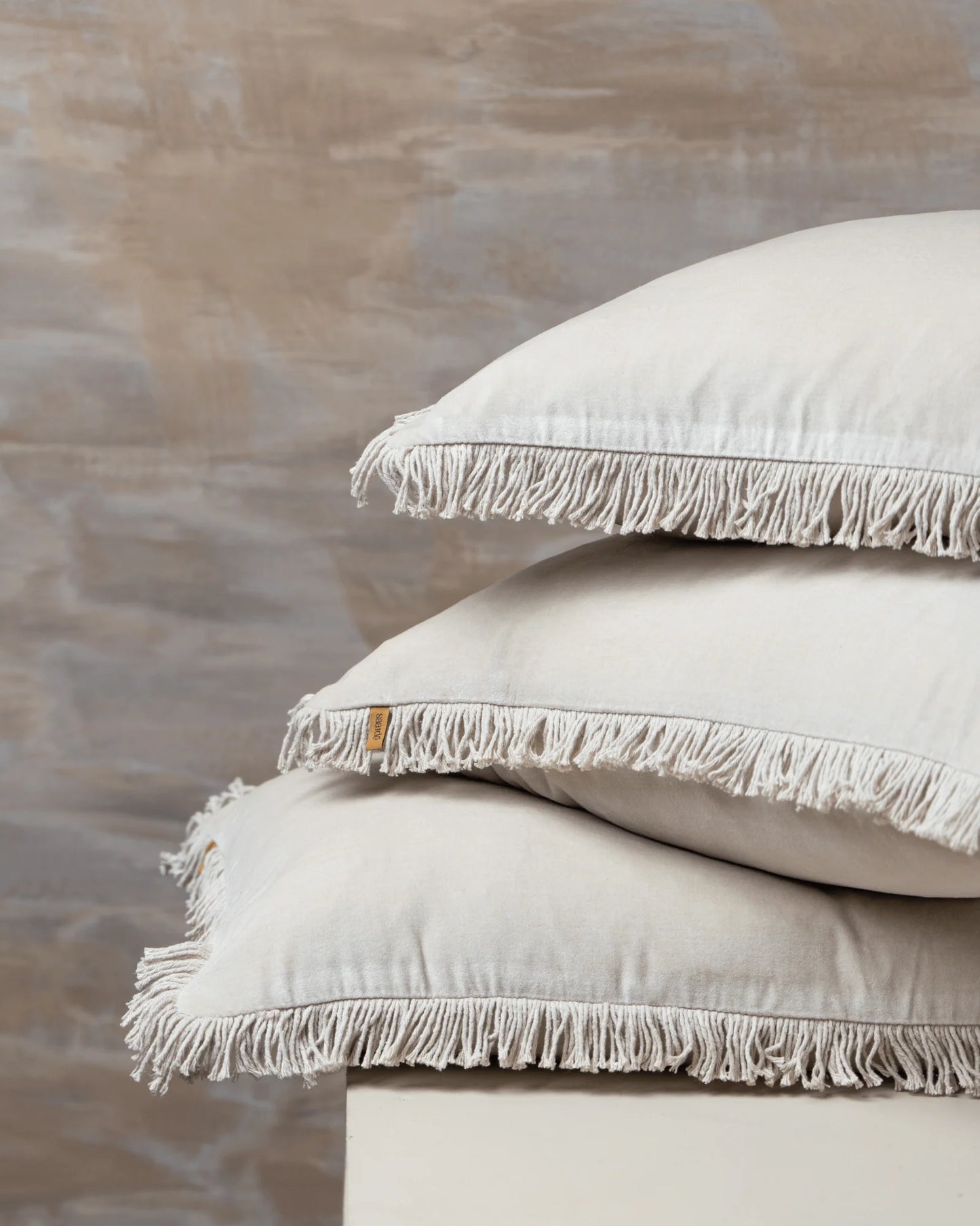 Velvet Fringed Cushion | Clay