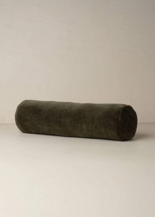 VELVET STRUCTURED BOLSTER | DARK OLIVE